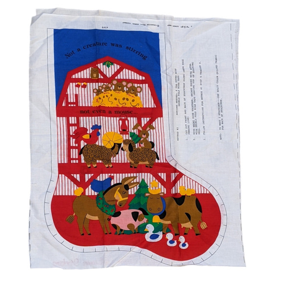 VTG Night Before Christmas Stocking Pattern Cranston Print Works Sewing Craft - Picture 2 of 4